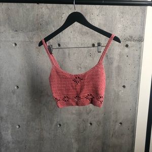 Free People Pink Crochet Top